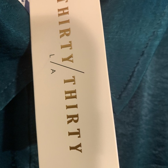 Elegant Teal Button Down Shirt with Fringe Detail - Picture 4 of 4